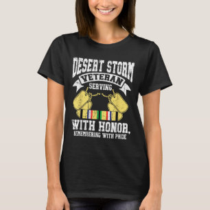 Desert Storm Veteran Serving With Honour Persian W T-Shirt