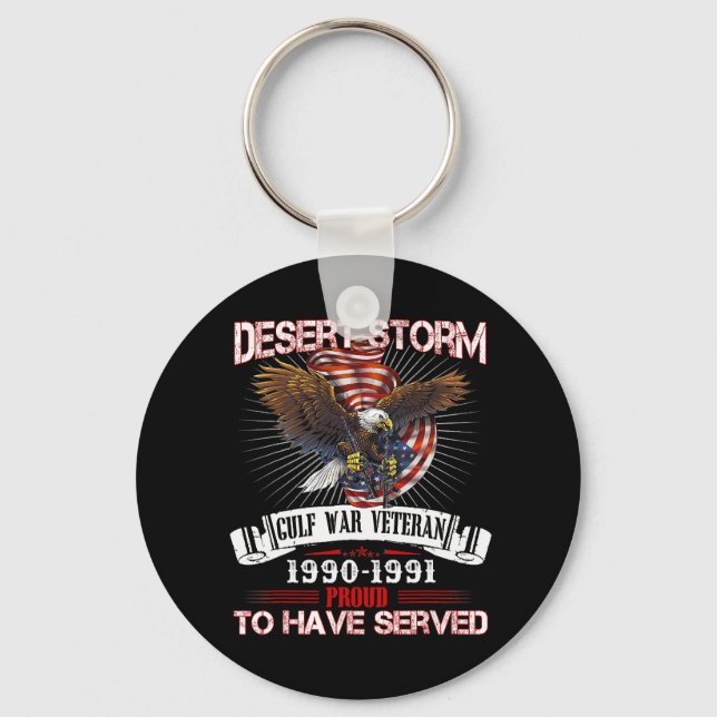 Desert Storm Veteran T Shirt Veteran Proud for Fat Key Ring (Front)