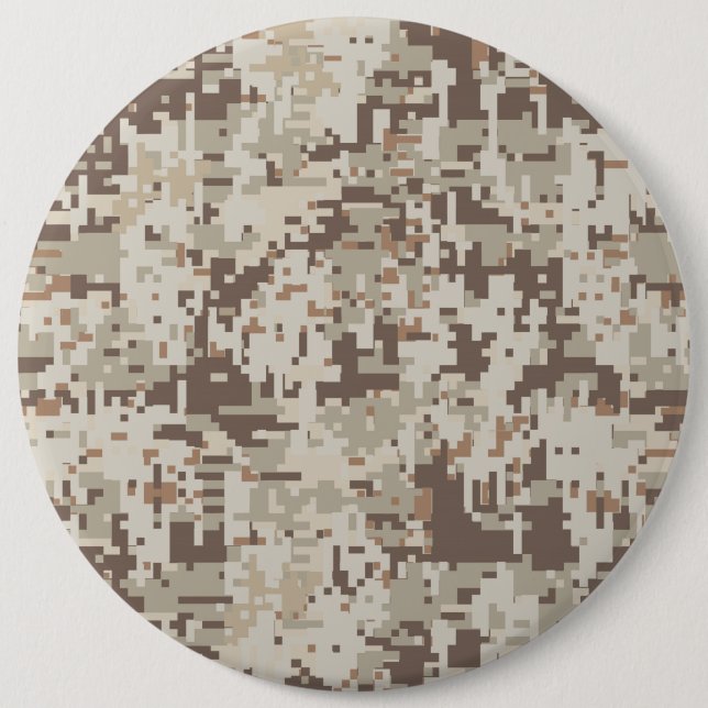 Desert Style Digital Camouflage Beige Decor 6 Cm Round Badge (Front)