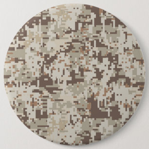 Desert Style Digital Camouflage Beige Decor 6 Cm Round Badge