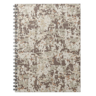 Desert Style Digital Camouflage Beige Decor Notebook
