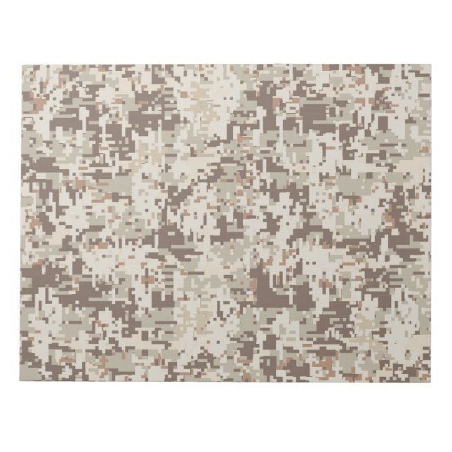 Desert Style Digital Camouflage Beige Decor Notepad (Front)