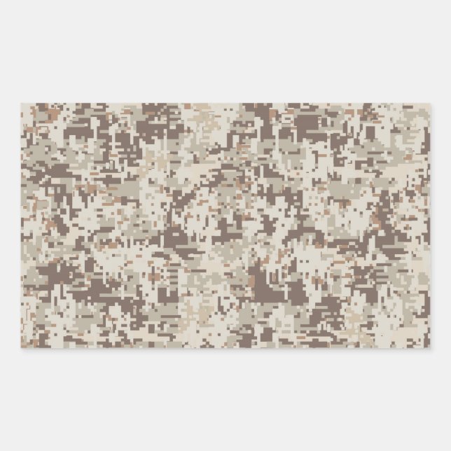 Desert Style Digital Camouflage Beige Decor Rectangular Sticker (Front)