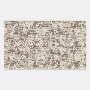 Desert Style Digital Camouflage Beige Decor Rectangular Sticker