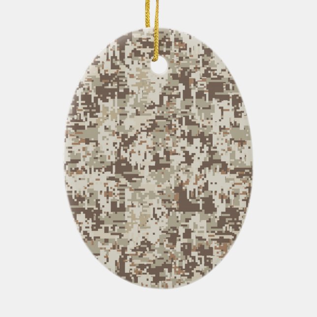 Desert Style Digital Camouflage Pixels Decor Ceramic Tree Decoration (Back)