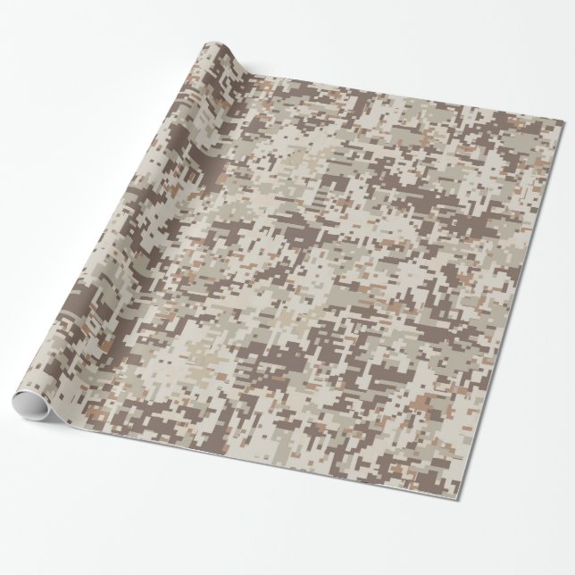 Desert Style Digital Camouflage Wrapping Paper (Unrolled)