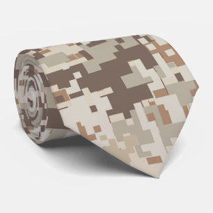 Desert Style Digital pixel beige Camouflage Tie