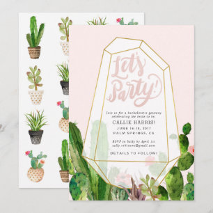 Desert Succulent Bachelorette or Party Invitation
