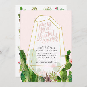 Desert Succulent Bridal Brunch Invitation - Pink