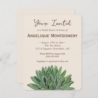 Desert Succulent Bridal Shower Invitation