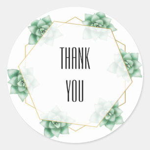 Desert Succulent Wedding Classic Round Sticker