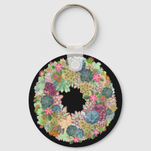Desert Succulent Wreath Keychain