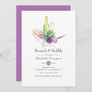 Desert Succulents Brunch and Bubbly Bridal Shower Invitation