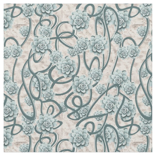 Desert Succulents for a Modern Wallpaper Pattern Fabric (Close Up)