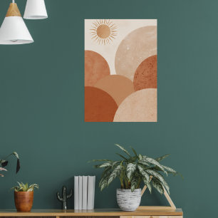 Desert Sun Arch Poster Terracotta Boho Wall Art