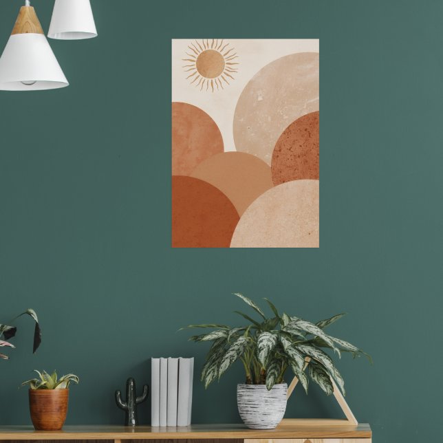 Desert Sun Arch Poster | Terracotta Boho Wall Art (Living Room 1)