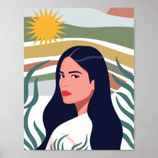 Desert Sun Woman Art Poster