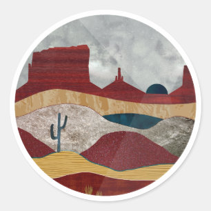 Desert Sunrise Classic Round Sticker
