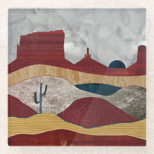 Desert Sunrise Glass Coaster (Front)