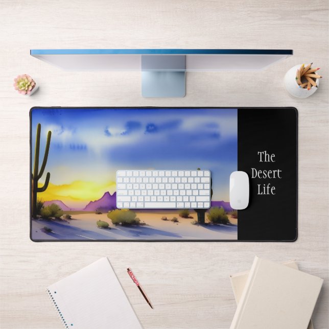 Desert Sunrise Scenic Watercolor  Desk Mat (Office 1)