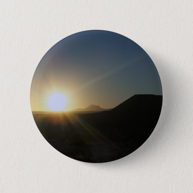 desert sunset. 6 cm round badge (Front)