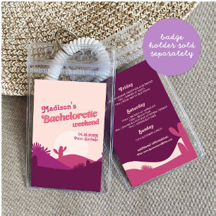 Desert Sunset Bachelorette Itinerary Insert