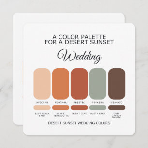Desert Sunset Boho Wedding Color Palette Card