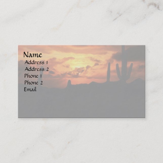 Desert Sunset Business Card (Front)