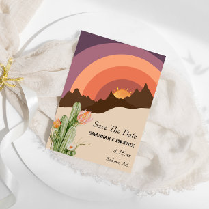 Desert Sunset Destination Wedding Save The Date