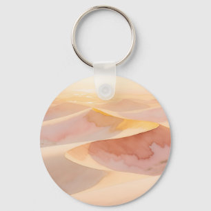 Desert Sunset Dunes Watercolor Key Ring