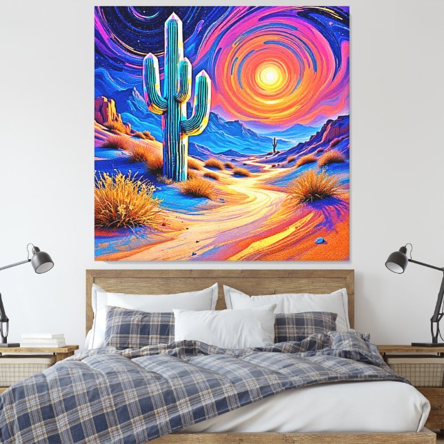Desert Sunset Glow Canvas Print (Insitu(Bedroom))