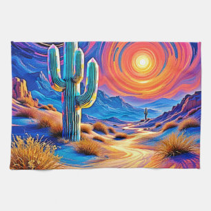 Desert Sunset Glow Tea Towel