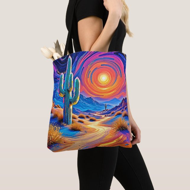 Desert Sunset Glow Tote Bag (Close Up)