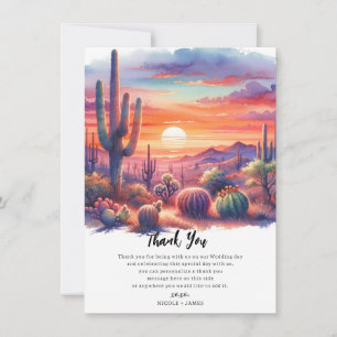 Desert Sunset Glow Watercolor Southwest Thank You Invitation