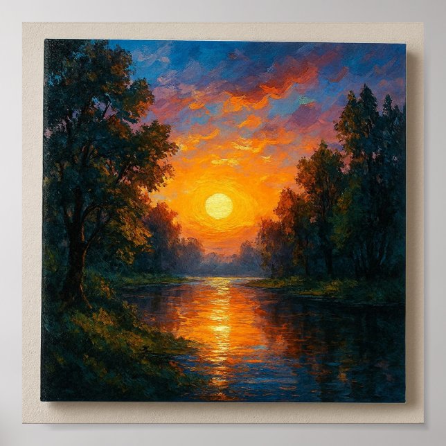 Desert Sunset Gratitude – Minimalist Wall Art (Front)