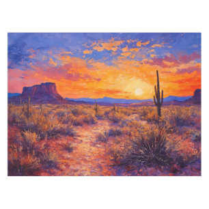 Desert Sunset Oil Painting Tablecloth