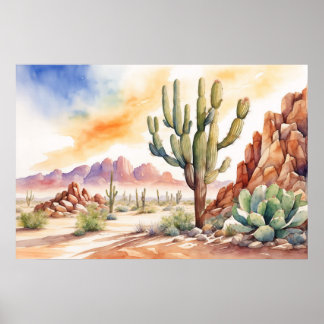 Desert Sunset  Poster