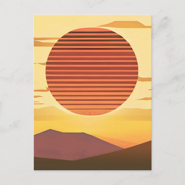 Desert Sunset Rust Orange and Brown Postcard (Front)