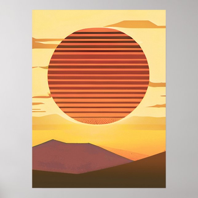 Desert Sunset Rust Orange and Brown  Poster (Front)
