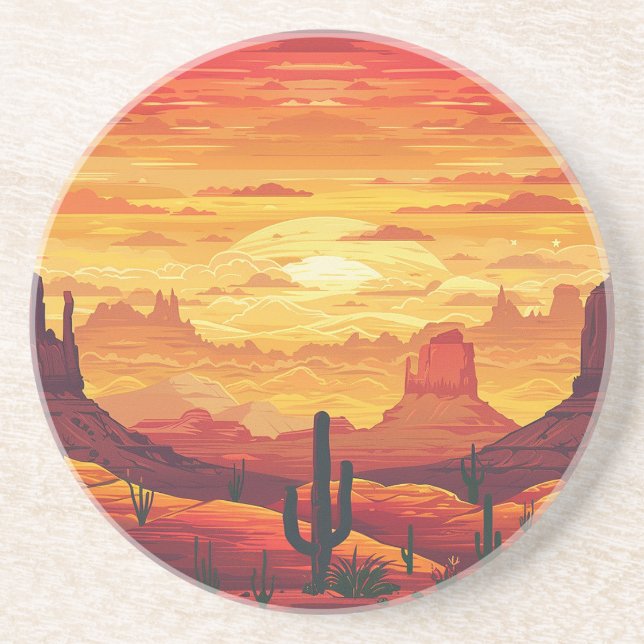 Desert Sunset Sandstone Coaster (Front)