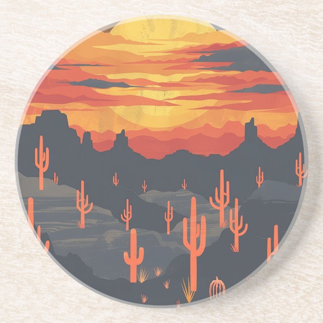 Desert Sunset Sandstone Coaster (Front)