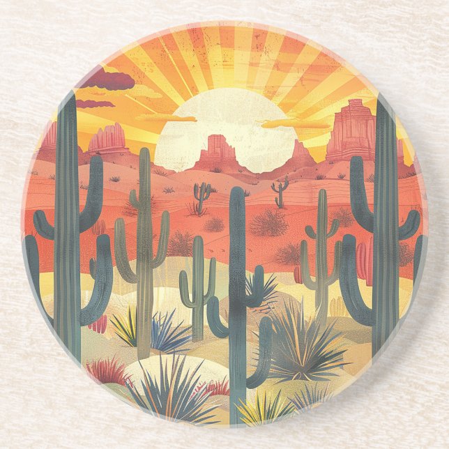 Desert Sunset Sandstone Coaster (Front)