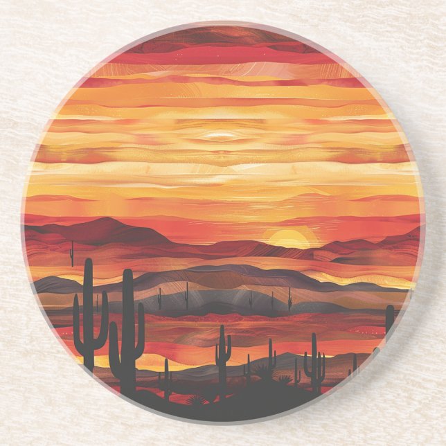 Desert Sunset Sandstone Coaster (Front)