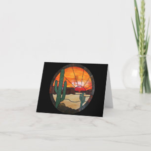 Desert Sunset Stained Glass Notecard