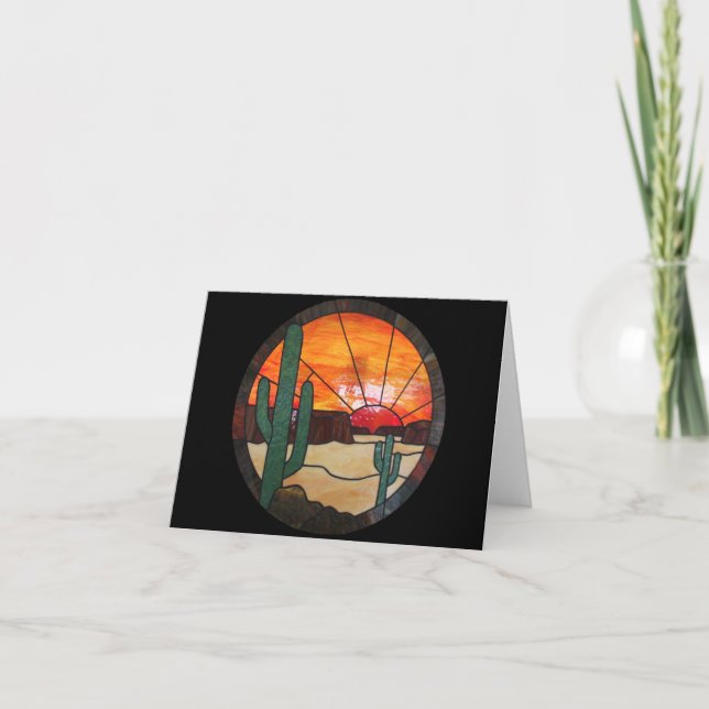 Desert Sunset Stained Glass Notecard (Front)