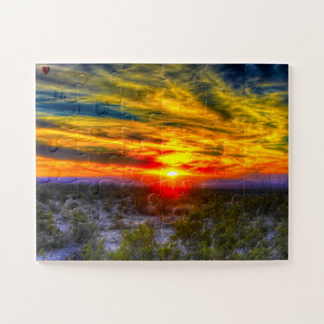 Desert Sunset Texas Jigsaw Puzzle (Horizontal)