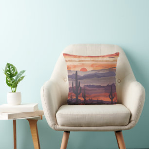 Desert Sunset Throw Pillow