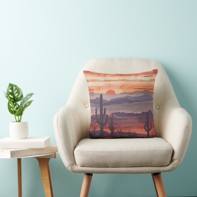 Desert Sunset Throw Pillow (Chair)