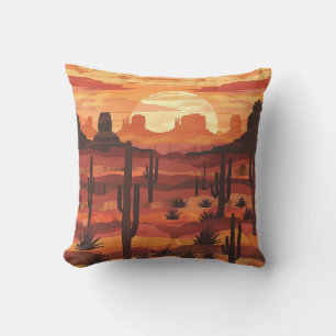 Desert Sunset Throw Pillow