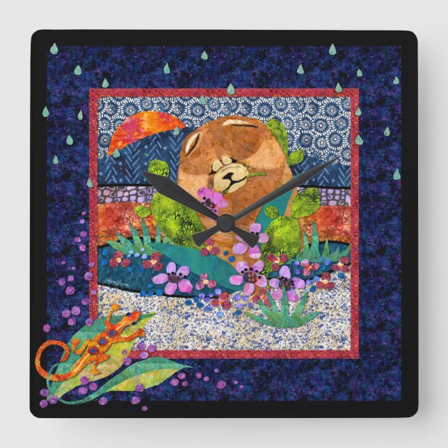 DESERT SUNSHOWER Chow wall clock (Front)